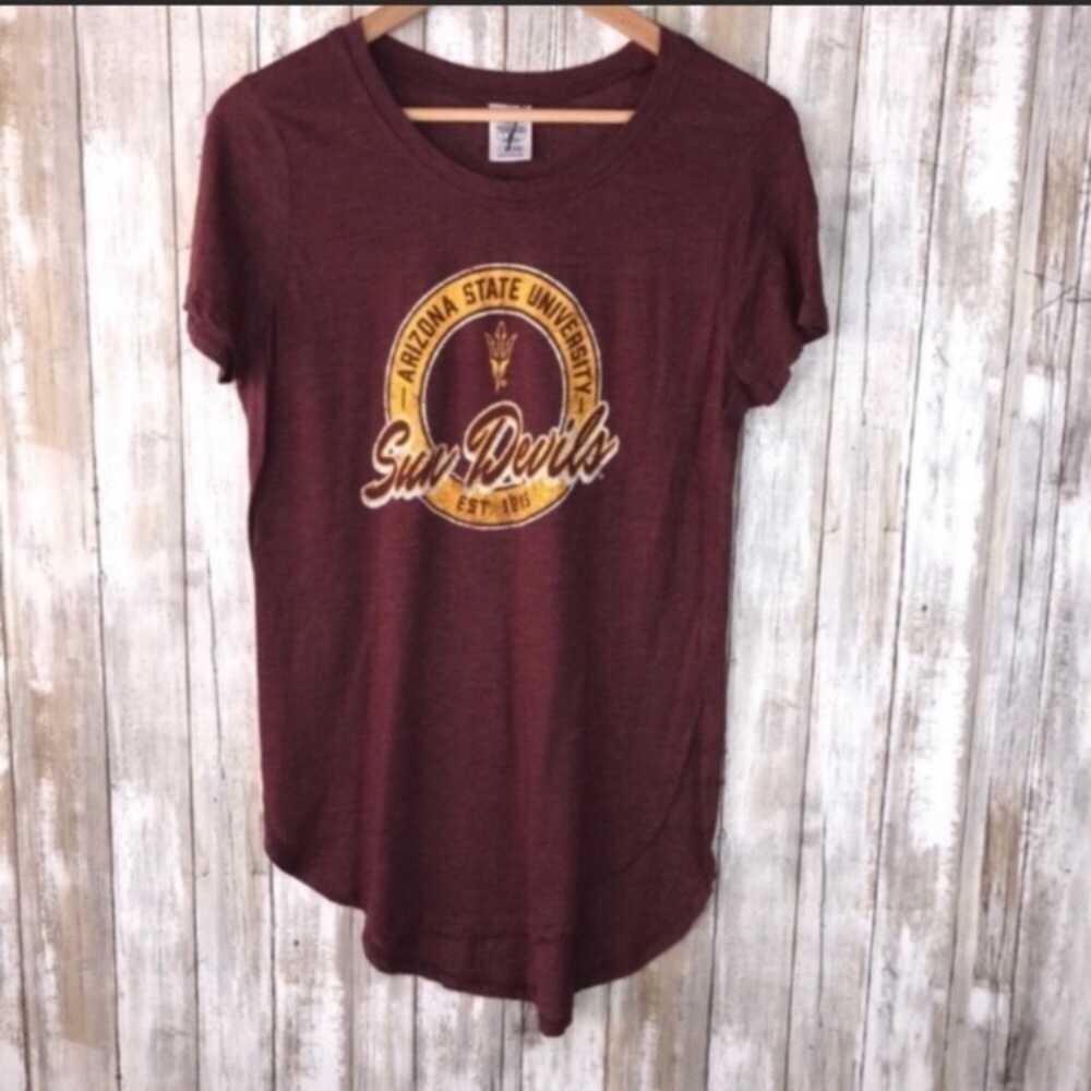 Arizona State Sun Devils Women’s Medium Maroon High Low Tee NCAA Game Day Shirt